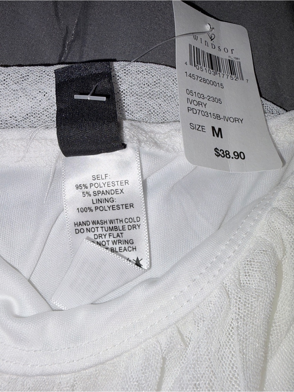 NWT Windsor Ivory Mesh Ruched Bodycon Mini Dress Puff Sleeves Size M - Picture 6 of 8